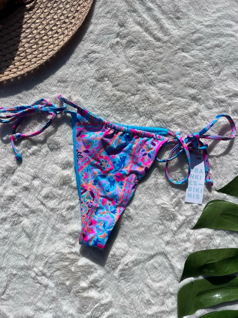 Frankie's Bikinis Tia Scarf Bikini Cheeky Bottom Size XL
